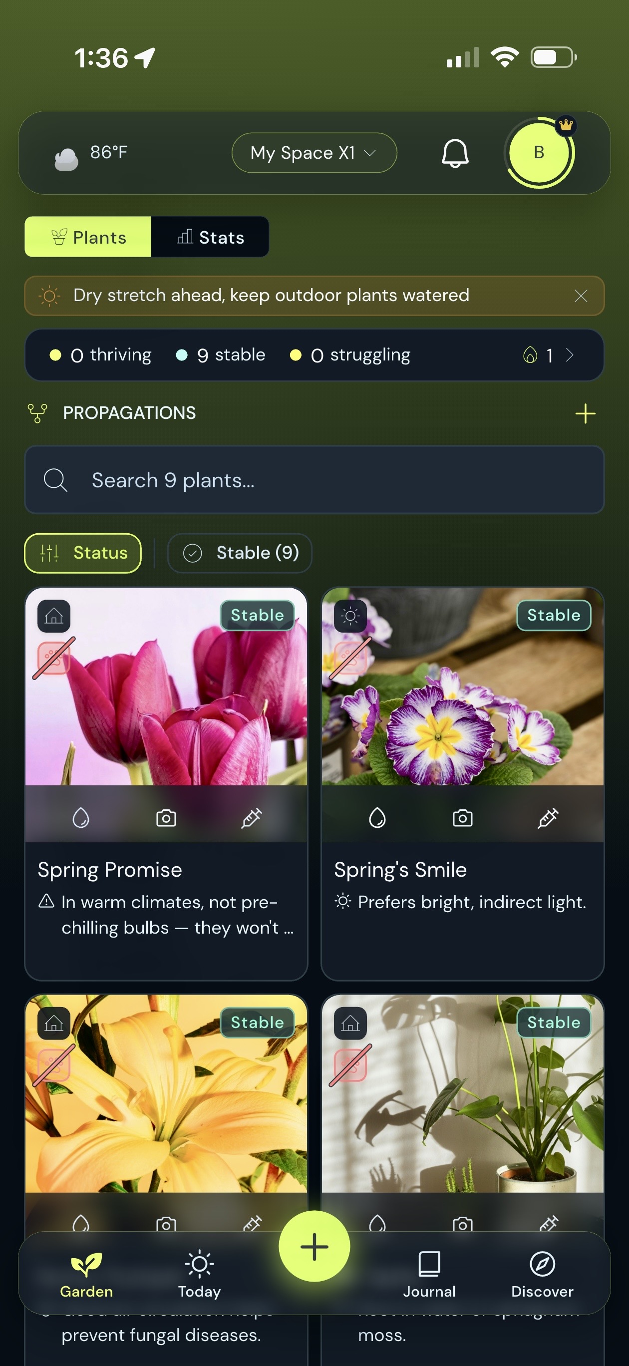 Zarden weather-smart plant care screen